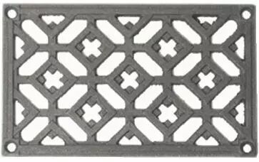 Grille aération fonte noire Autogyre pose en applique carré 200 x 200 mm