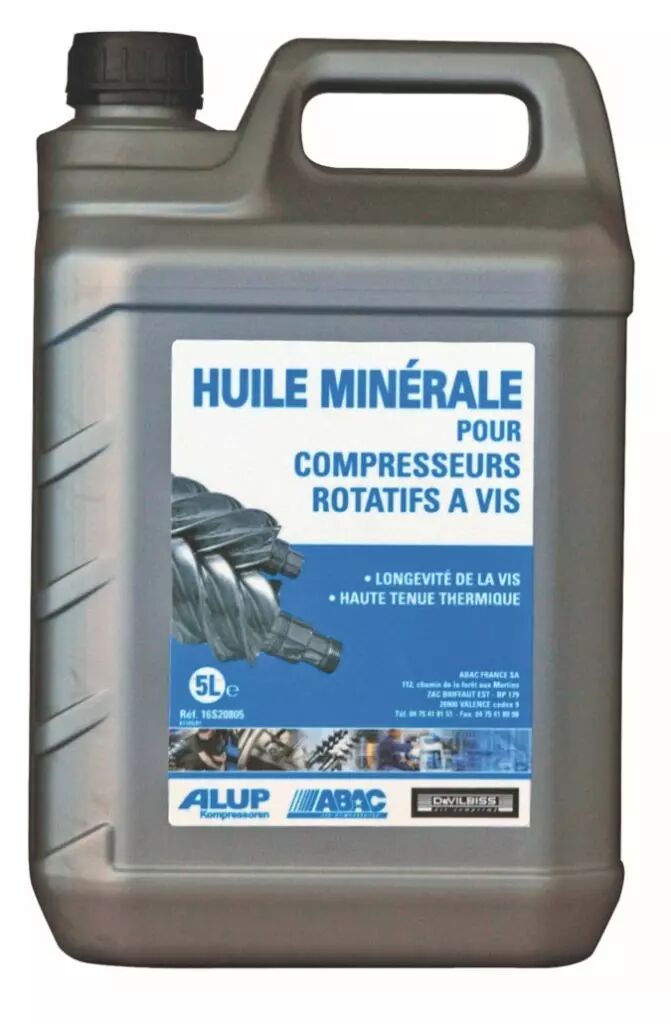 Huile FluidTech pour compresseurs d'air à vis (5 litres) - AFS -  Application Fast Set