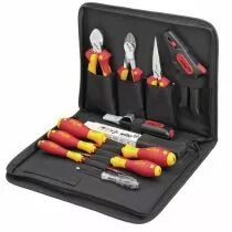 Jeu d\'outils &eacute;lectricien mixte VDE 13 pi&egrave;ces avec trousse