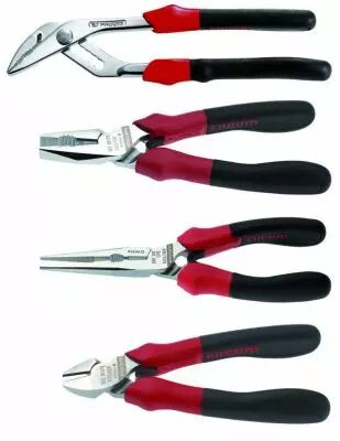 Jeu de 4 pinces : multi  verrouillage, coupante,  becs demi-ronds et universelle - CPE.1PB