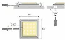 Kit 3 spots Novara - 3 x 1,8 Watts / 12 V - Spot 52 x 52 x 10 mm