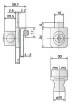 Kit serrure de porte verre 1 vantail - 26G1 - chromé mat