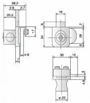 Kit serrure de porte verre 2 vantaux - 26G4 - chromé mat