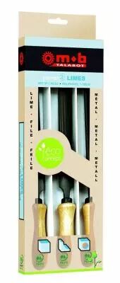 Limes en coffret carton recycl - 3 limes manche bois