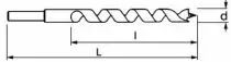 Mèche à bois à hélice unique queue cylindrique réduite - série longue - pour perceuse de charpente Mafell
