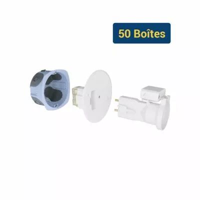 Pack de 50 bo�tes d\'applique DCL �tanches avec douille E27 