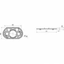 Plaque d\'&eacute;cartement pour serrure espagnolette