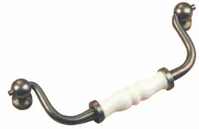 Poigne 2 attaches porcelaine blanche - fer cment patin
