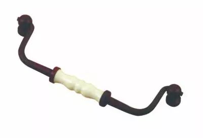Poigne 2 attaches porcelaine ivoire - fer rouill 