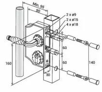 Serrure type rustique de type LAKQ pour portail battant