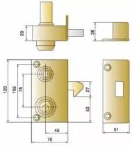 Sûreté à cylindre rond JPM Véga verticale à fouillot et à mentonnet - Carré de 7 mm