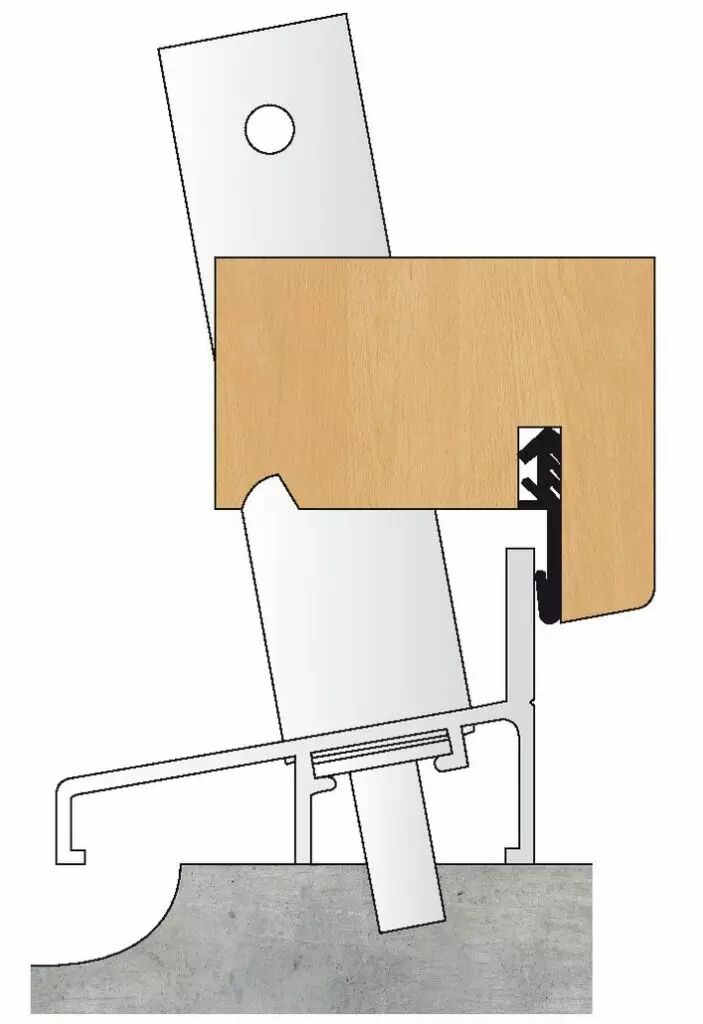 Seuil pour bois porte d'entrée BILCOCQ - 18 x 80 mm - anodisé